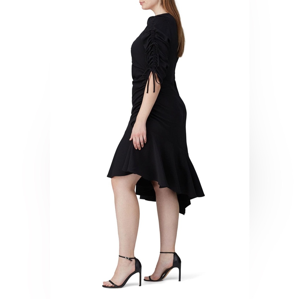 Rodarte Black Ruched Asymmetric Ruffle Dress 2XS - Picture 6 of 14